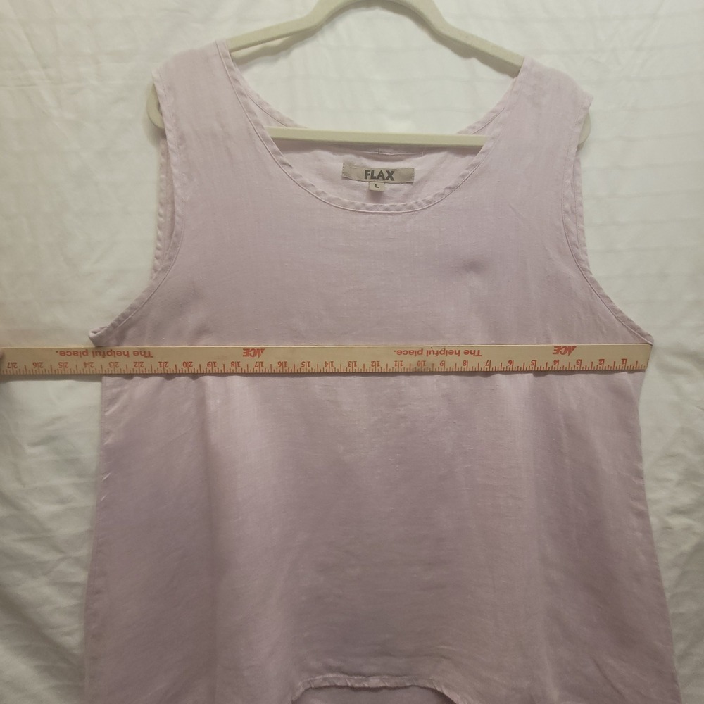 Flax Womens Oversized Linen Tank Top Lavender Pink Sleeveless Scoop Neck L - Picture 11 of 16